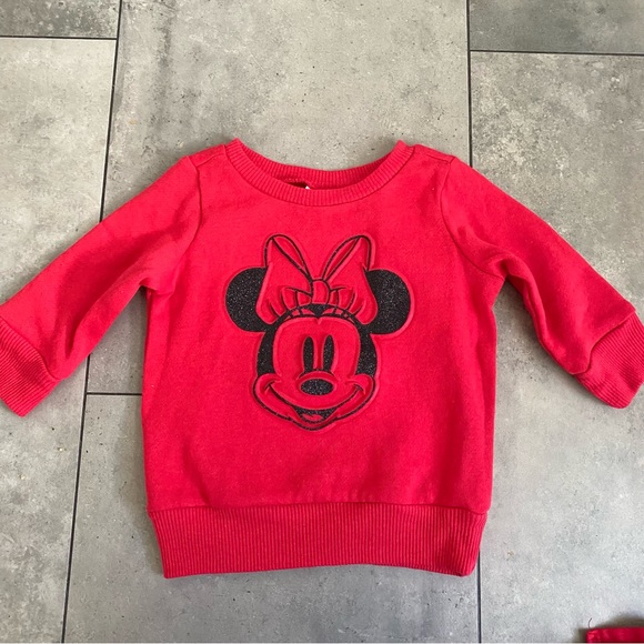 NWOT Disney Minnie Mouse red gray leggings sweatshirt set 12 months - Picture 10 of 12